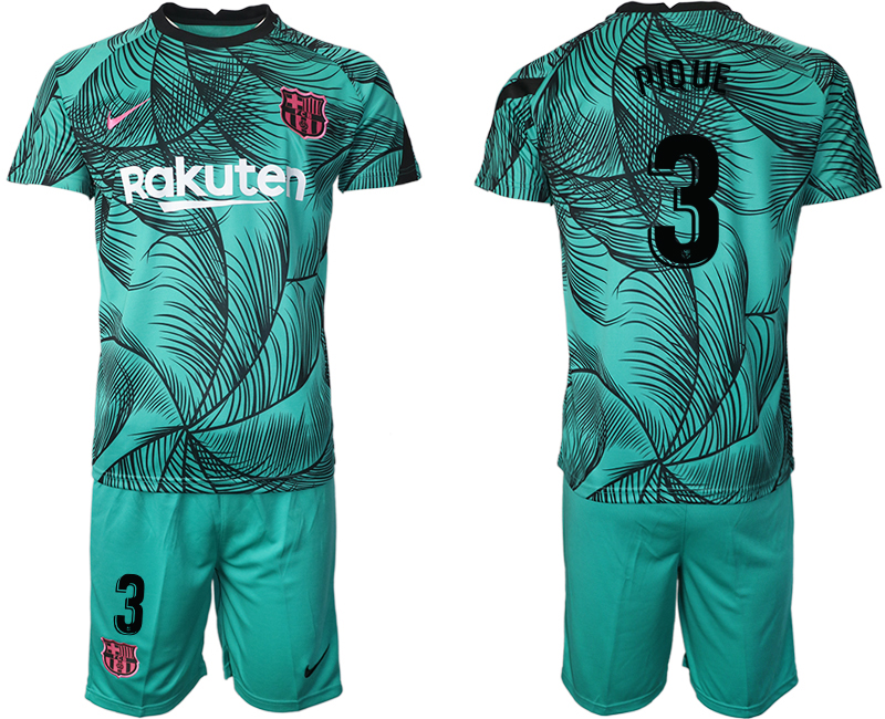 Men 2021 Barcelonagreen training suit #3 soccer jerseys